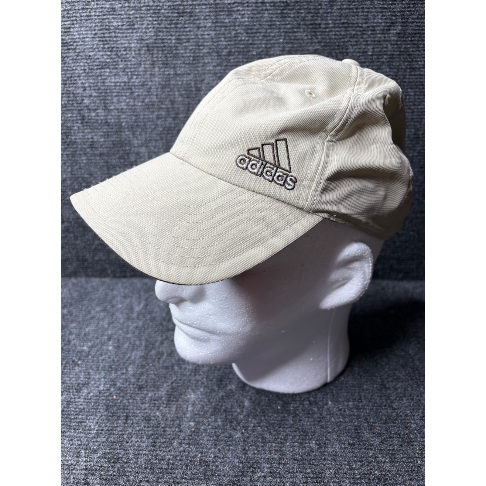 Adidas Climalite Baseball Cap Beige Brown Embroidered Logo Adjustable Hat